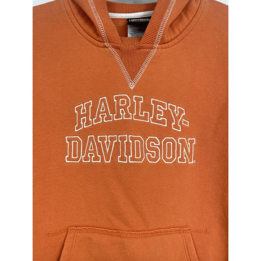 Harley Davidson Hoodie Women’s Small Orange Orlando Florida Pullover Sweatshirt